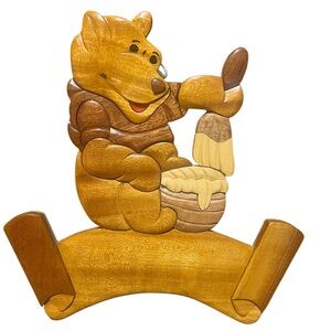 Wooden Bear Wall Art Winnie Pooh